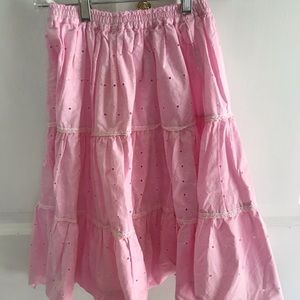 Girls Pretty Pink Prairie Skirt, 6
